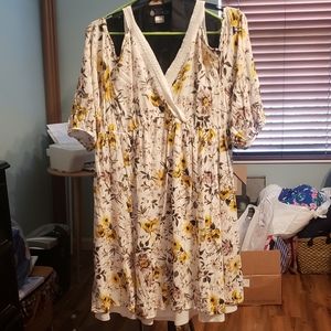 Cold shoulder sunflower dress